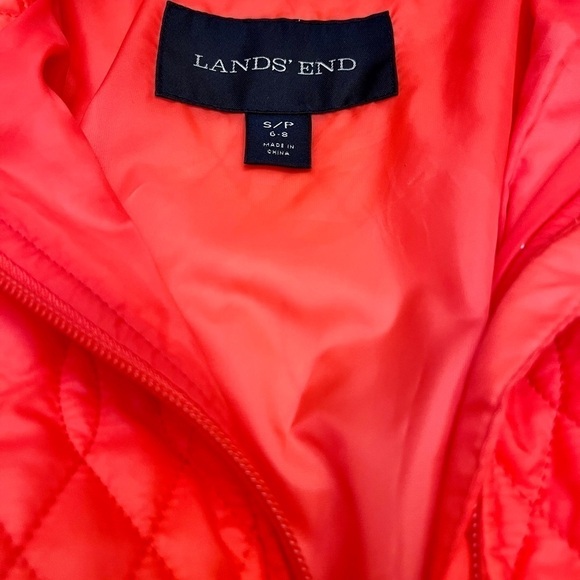 Lands’ End Bright Quilted Coral Jacket Size Small Women’s 4-6 Cozy Classic Gift - Picture 9 of 12